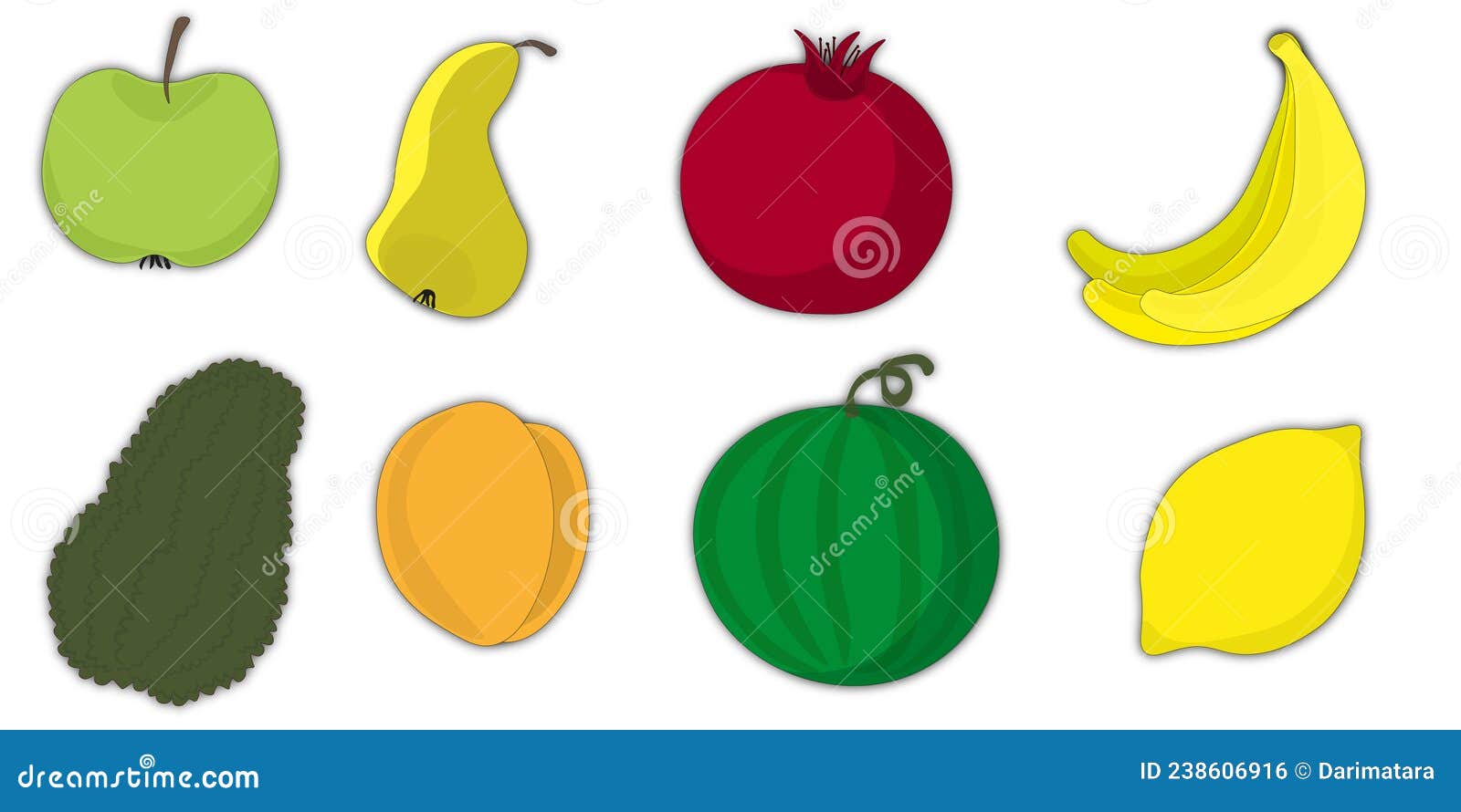 fruits on white background  